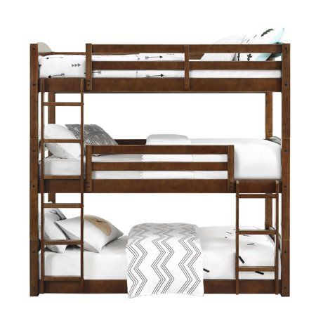 Better Homes & Gardens Tristan Twin over Twin over Twin Triple Floor Bunk, Espresso Image 7 of 8 Nyc Bedroom Ideas Small Spaces, Nyc Bedroom Ideas, Bedroom Ideas Small Spaces, Bunk Bed Designs For Teens, Nyc Bedroom, Space Saving Bunk Bed, Triple Bed, Triple Bunk Beds, Modern Bunk Beds