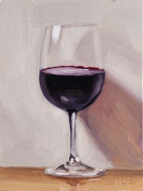 Portraits In Oil, Kitchen Painting, Wine Painting, Wine Glass Art, Still Lifes, Simple Canvas Paintings, Cocktail Art, Small Canvas Art, Can Can