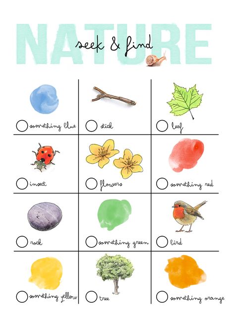 Project Nursery - Free Printable Nature Seek & Find Card Nature Color Scavenger Hunt, Nature Scavenger Hunt Preschool, Nature Worksheet, Nature Scavenger Hunt Printable, Forest Classroom, Nature Games, Nature Hunt, Nature Education, Grey House