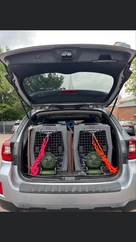 Dog Crate Car Setup, Vehicle Organization, Dog Car Travel, Dock Diving, Dog Kennel Ideas, German Shepherd Training, Puppy Checklist, Gear Room, Rv Inspiration