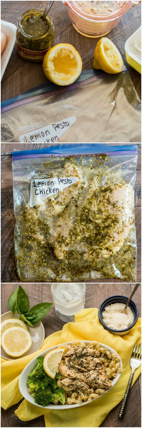 Slow Cooker Lemon Pesto Chicken {Freezer Meal Friendly}. Such an easy back to school meal! Great over pasta. Lemon Pesto Chicken, Chicken Freezer, Instapot Meals, School Meal, Chicken Freezer Meals, Lemon Pesto, Slow Cooker Freezer Meals, Crockpot Dinners, Freezer Meal Prep