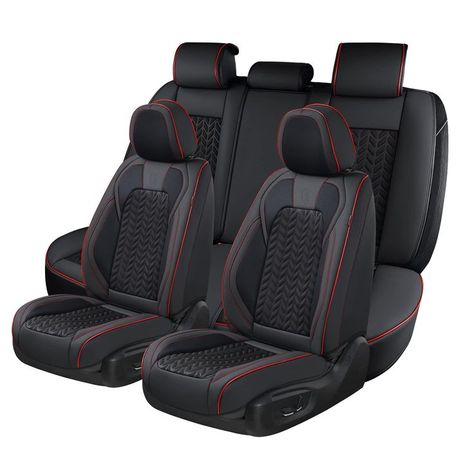 Coverado Seat Covers, Breathable Faux Leather Car Seat Protectors with Embossed Grains, Universal Auto Cushions Full Set, Com Blue Seat Covers, Black Seat Covers, Automotive Seat Covers, Car Seat Protector, Leather Car Seat Covers, Leather Car Seats, Leather Seat Covers, Car Seat Cover Sets, Seat Protector