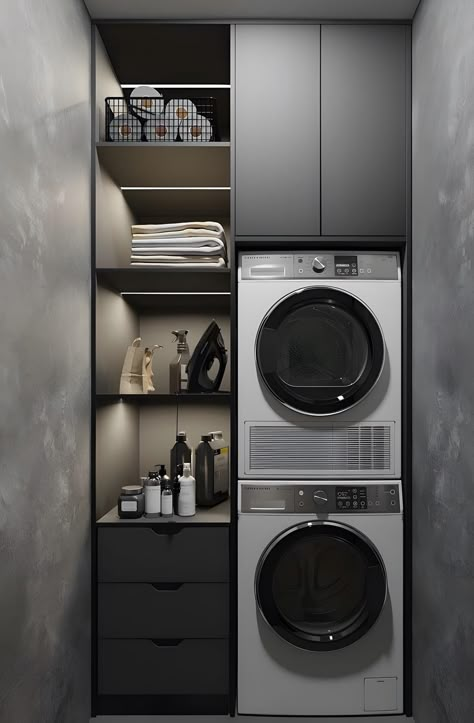 Stylish Laundry Room, Modern Laundry, Laundry Room Layouts, Laundry Design, Home Hall Design, Modern Laundry Rooms, Laundry Room Inspiration, Laundry Room Remodel, Future Apartment Decor