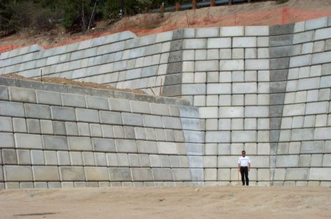 Large Retaining Wall Blocks, Gravity Retaining Wall, Concrete Block Retaining Wall, Retaining Blocks, Concrete Retaining Wall, Retaining Wall Blocks, Retaining Wall Design, Building A Retaining Wall, Cinder Block Walls