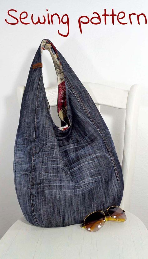 Sewing patterns and tutorials. Photo instructions. PDF sewing patterns. DIY denim bags Denim Hobo Bag Pattern, Hobo Bag Pattern Free Sewing Tutorials, Hobo Bag Patterns To Sew, Sew Hobo Bag, Boho Bag Pattern Free, Sashiko Bags, Diy Hobo Bag, Hobo Bag Tutorials, Denim Bags From Jeans