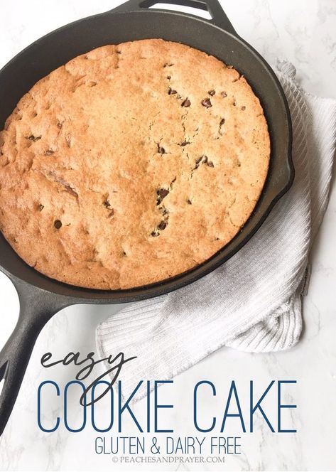 Dairy Free Cookie Cake, Dairy Free Caramel Sauce, Dairy Free Cookie, Dairy Free Caramel, Gluten Free Family Meals, Deep Dish Cookie, Gluten Free Dinner Easy, Grain Free Desserts, Dairy Free Cookies