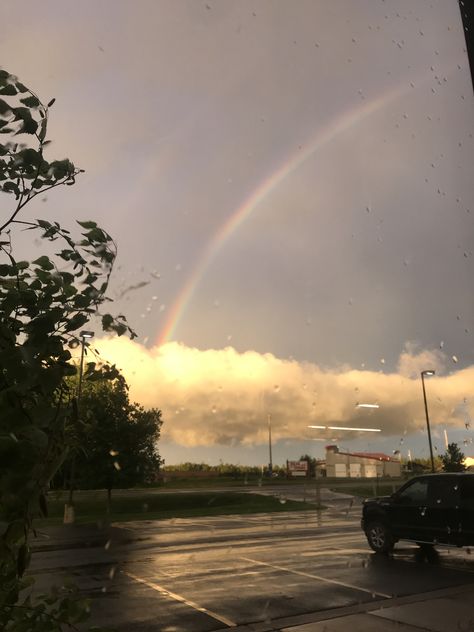 White Hour Sky, Sunny Cloudy Aesthetic, Rainbow Weather Aesthetic, White Hour, Rainbow In The Sky Aesthetic, Midwest Summer, Sky Weather, White Sky, Sunset Pictures