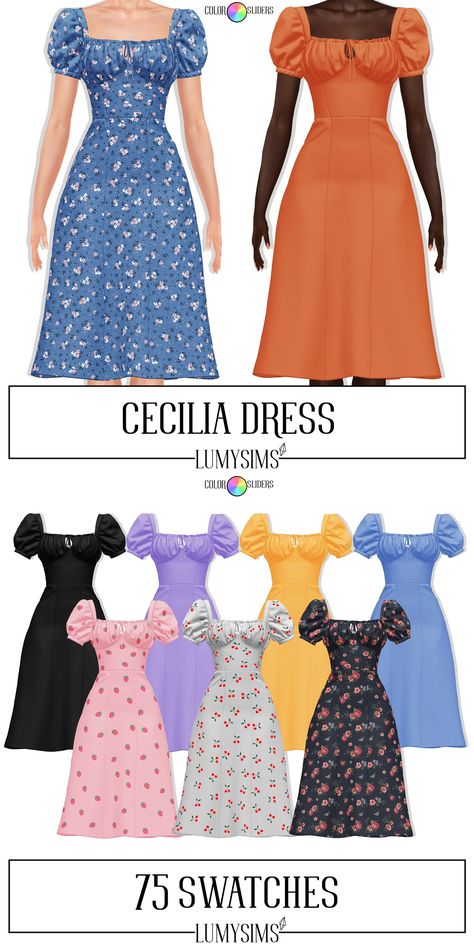 Sims 4cc Cottagecore, Housewife Sims 4 Cc, Sims 4 Spring Clothes, Sims 4 Cc Spring Clothes, The Sims 4 Cc Clothing Cottagecore, Sims 4 Cc Womens Clothes, Sims 4 Casual Dress Cc, Sims 4 Sundress Cc, Sims 4 Cottagecore Cc Clothes