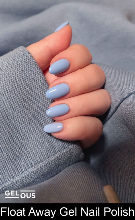 Float Away Gel Nail Polish Gel Manicure Ideas, Blue Gel Nails, Gel Manicures, Basic Nails, Casual Nails, Nail Polish Kits, Almond Acrylic Nails, Manicure Ideas, Fire Nails