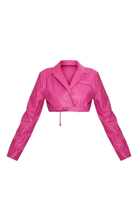 Pink Crop Top Outfit, Pink Leather Jacket, Brunch Date, Pink Crop Top, Crop Top Outfits, Cropped Blazer, Cropped Tee, Chunky Boots, Stage Outfits