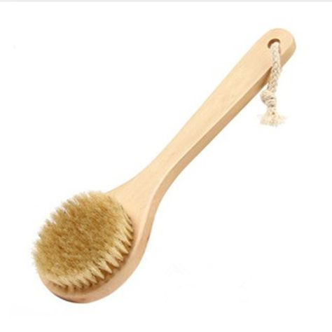 1Pcs Natural Bristle Brush Body Bath Brush Handle Wooden Bath Shower Brush For Back Hygienic Shower Bathroom Accessories Dry Brushing Skin, Natural Bristle Brush, Back Scrubber, Exfoliating Brush, Wooden Bath, Skin Brushing, Body Brush, Body Bath, Body Scrubber