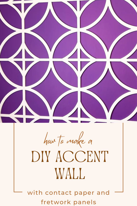 Make an Accent Wall with Contact Paper and Fretwork Panels Fretwork Wall Panels Diy, Renter Friendly Diy, Wall Paneling Diy, Diy Accent Wall, Accent Walls In Living Room, Contact Paper, Renter Friendly, Wall Panels, Feature Wall