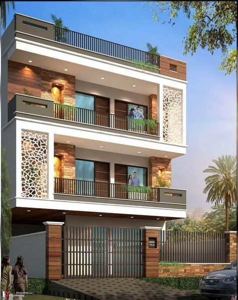 Fasad Design, 3 Storey House Design, Home Designs Exterior, House Outer Design, Small House Front Design, Small House Elevation, Small House Design Exterior, Small House Elevation Design, House Design Exterior