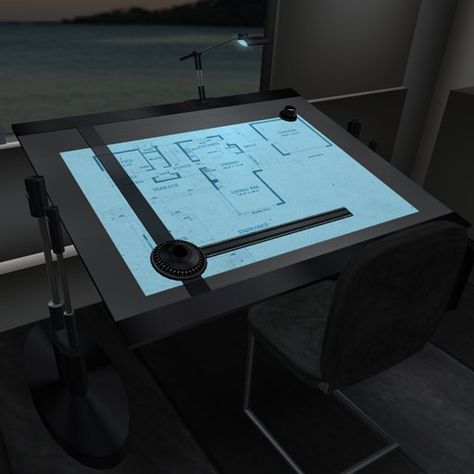 ikon.ELITE Drafting Table Architect's Desk Engineer's Table Engineer's Desk by E… Ikea Drafting Table, Electric Drafting Table, Architect Desk Workspaces, Architecture Drafting Table, Engineer Desk, Hobby Room Design, Architect Desk, Architect Table, Drafting Tables