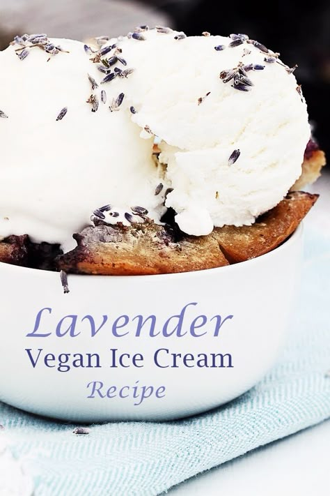 Vegan Lavender Ice Cream Recipe (Just 4 Ingredients!) Vegan Honey Lavender Ice Cream, Vegan Lavender Ice Cream, Vegan Lavender Recipes, Vegan Cookies And Cream Ice Cream, Lavender Ice Cream, Vegan Ice Cream Recipe, Healthy Food Menu, Healthy Food Facts, Vegan Ice Cream