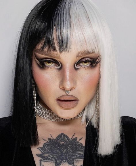 Emo Drag Makeup, Rock Makeup Looks, Cosmic Makeup, Future Makeup, Lady Gaga Makeup, Futuristic Makeup, Welcome To The Dark Side, Rock Makeup, Makeup Editorial