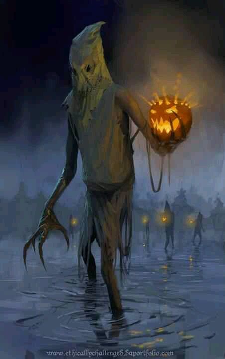 Hayman. The old magicks of the Adan speak of a night before the coming of winter when evil spirits walk in the bodies of the guardians of the fields. Haunted Swamp Halloween, Creepy Swamp Art, Spooky Scary Skeleton, Scary Swamp, Dark Swamp Fantasy Art, Image Halloween, Theme Tattoo, Halloween Artwork, 다크 판타지