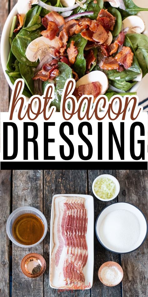 Sweet Onion Bacon Dressing, Southern Wilted Lettuce Salad Bacon, Applebees Bacon Dressing, Hot Bacon Vinaigrette Dressing, Spinach Salad With Hot Bacon Dressing Recipes, Amish Hot Bacon Salad, Bacon Vinegarette Dressing Recipe, Hot Lettuce Dressing, Hot Spinach Salad With Bacon