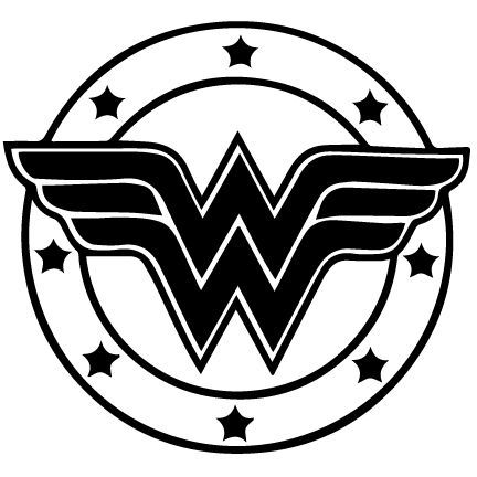 Wonder Woman Sign, Wonder Woman Shirt Ideas, Wonder Woman Black And White, Wonder Woman Tattoo, Silhouette Disney, Wonder Woman Shirt, Idee Cricut, Woman Logo, Wonder Woman Logo