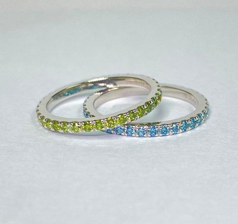 Fancy Green Diamond Eternity ring and Fancy Blue Diamond Eternity ring. Eternity Rings Stackable, Fancy Color Diamond Ring, Green Diamonds, Blue Diamonds, Diamond Eternity Ring, Vs Diamond, Green Diamond, Eternity Ring Diamond, Diamond Rings Bands