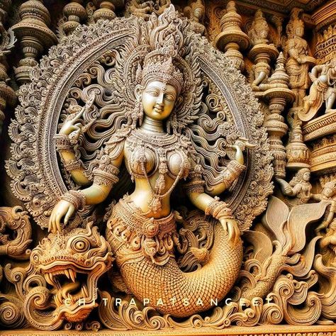 Indian Ai art | Matsyakanya | Facebook Indian Mythical Creatures, Matsya Avatar Art, Asian Mermaid, Indian Mermaid, Siren Goddess, Asian Mermaid Art, Mermaid Tattoo, Mermaid Pictures, Indian Art