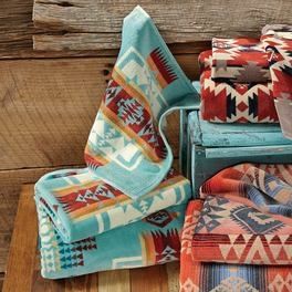 Tribal Sky Bath Towels American Indian Decor, Western Bedding Sets, Western Bedding, Walk In Shower Designs, Black Forest Decor, Cowboy Decorations, Western Gifts, Towel Decor, Western Furniture