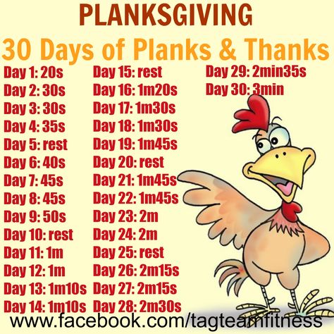 PLANKSGIVING! Join us for 30 days of Planks & Thanks! Starting November 1st November Plank Challenge, Planksgiving Challenge 30 Day, Month Challenge Workout, Group Fitness Quotes, Planksgiving Challenge, Monthly Workout Challenge, Random Workouts, Themed Workouts, Thanksgiving Workout