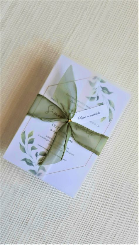 Weding Invitation, Happy Birthday Cards Diy, Elegant Wedding Invitation Card, Wedding Card Frames, Wedding Gifts Packaging, Gifts Wrapping Diy, Sage Green Wedding, Simple Invitation, R 6