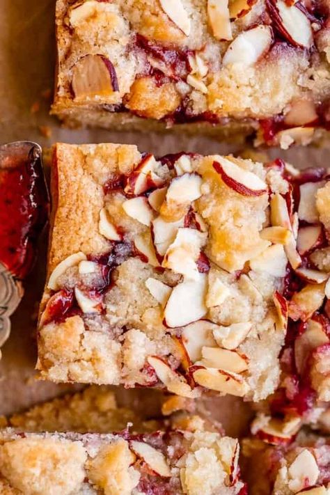 Raspberry Crumb Bars, Raspberry Crumble Bars, Jam Bars, Easy Summer Dessert, Almond Shortbread, Raspberry Crumble, Raspberry Bars, The Food Charlatan, Almond Bars