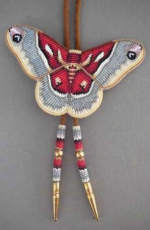 Beaded butterfly tie Indian Beadwork, Beaded Butterfly, Beadwork Designs, Native American Crafts, Native Beadwork, Bolo Ties, Beautiful Beadwork, Native American Beadwork, Embroidered Butterfly