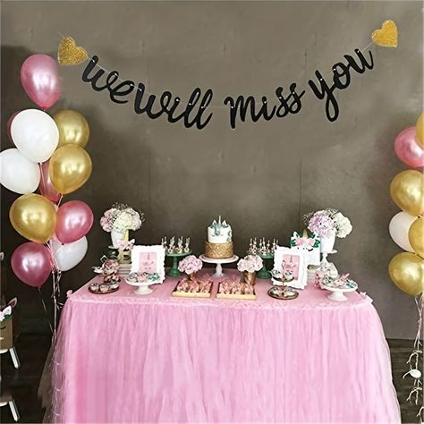 We Will Miss You, Farewell Decoration Ideas College, Farewell Party Ideas Decoration, Goodbye Party Ideas, Army Party Decorations, Farewell Party Decorations, Retirement Decorations, Goodbye Party, Army Party