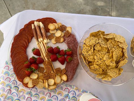 Peace Sign Charcuterie Board, School Dinners, 70s Party, Dinner Themes, Peace Sign, Charcuterie Board, Cheese Board, Waffles, First Birthdays