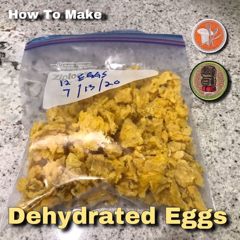 How To Make Dehydrated Eggs Dehydrated Eggs How To Make, Dehydrated Meals Recipes, Dehydrator Meals, Hunting Meals, Dehydrated Eggs, Dehydrated Camping Food, Dehydrated Recipes, Dehydrating Recipes, Freeze Dried Food Storage