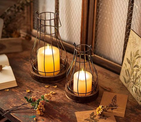 Candle Living Room, Coffee Table Fireplace, Living Room Candles, Decorative Lanterns, Table Fireplace, Fireplace Outdoor, Indoor Lanterns, Elegant Candle Holders, Rustic Candle