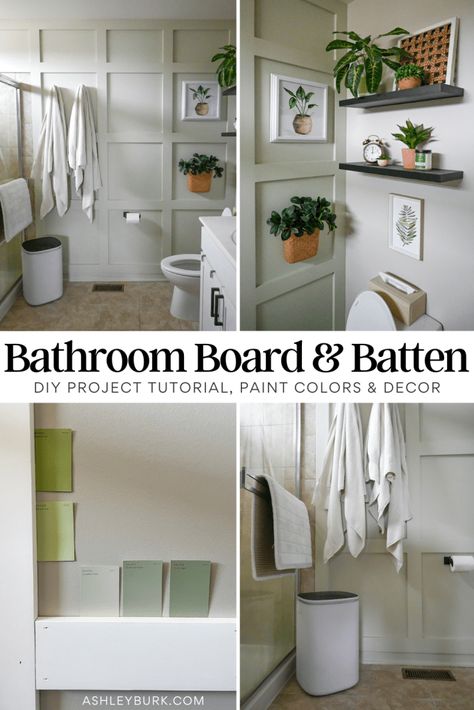 Board And Batten Measurements, Bathroom Board And Batten, Batten Diy, Board And Batten Accent Wall, Batten Accent Wall, Batten Wall, Board And Batten Wall, Stunning Bathrooms, Diy Bathroom Remodel