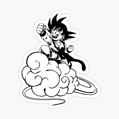 Goku Flying Nimbus Tattoo, Goku On Nimbus, Goku Flying Nimbus, Pdp Couple, Dragonball Tattoo, Goku Stickers Printable, Goku Tattoo, Flying Nimbus, Dragon Ball Z Stickers