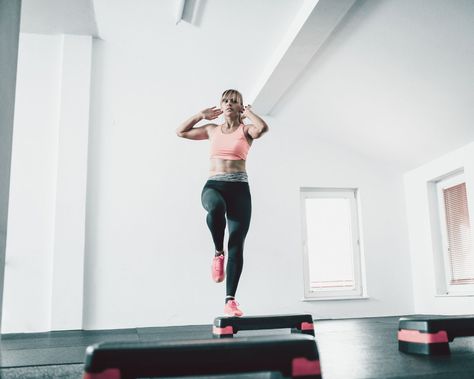 Bodystep is a 1980s-inspired aerobic workout offering a new, modernized take on step workouts. Ahead, learn everything you need to know to get started. Workout Steps, Aerobic Steps, Fitness Plans, Product Research, Air Squats, Step Workout, Cardio Training, Aerobics Workout, Personal Fitness