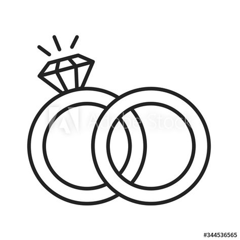 Wedding gold rings with diamonds line black icon. Marital status. Isolated vector element. Outline pictogram for web page, mobile app, promo. #AD , #icon, #black, #status, #Marital, #line Wedding Gold Rings, Gold Rings With Diamonds, Wedding Ring Icon, Black Status, App Promo, Rings With Diamonds, Ring Icon, Black Icon, Wedding Gold