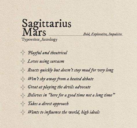 Sagittarius Mars, Capricorn Earth Sign, Mars In Sagittarius, Isfj Personality, Astrology Meaning, Journal Topics, Sagittarius Quotes, Birth Chart Astrology, Learn Astrology