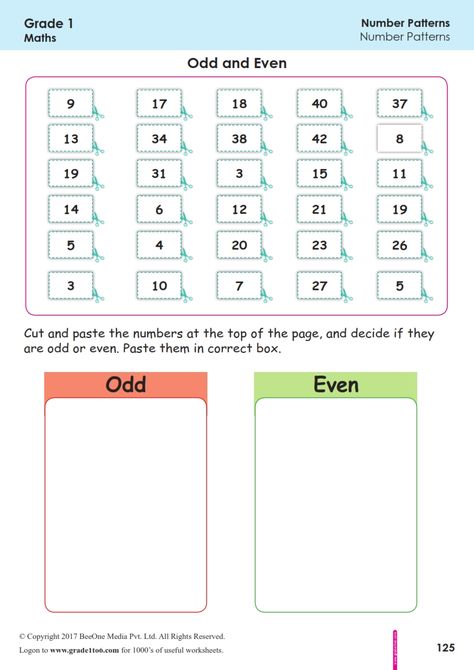 FREE for Grade 1 Math worksheets through Grade 6. SUBSCRIBE to www.grade1to6.com for just $15 a year & access over 6,000 worksheets. E-Workbooks & Worksheets #printables #mathprintables #mathworksheets #freedownload #download #mathdownload #worksheets #mathteachers #teachers #schools #schoolprincipals #classroomresources #homeschoolers #www.grade1to6.com#grade6math #math #beeone #beeonebooks Even And Odd Worksheets, Even Numbers Worksheet, Odd And Even Numbers Worksheet For Grade 1, Even And Odd Numbers Worksheets, Whole Numbers Worksheet Grade 6, Even And Odd Numbers 2nd Grade Math Worksheets, Grade 1 Math Worksheets, Teaching Even And Odd Numbers 2nd Grade, Grade 1 Math