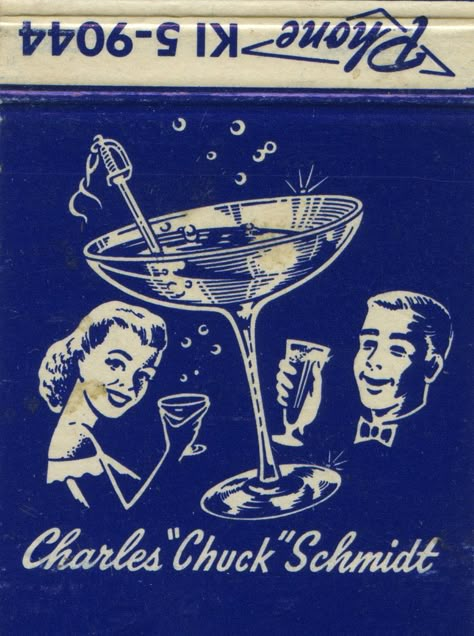 50s Graphics, Lounge Art, Grey Poupon, Menu Design Inspiration, Vintage Advertising Art, Match Book, Cocktail Illustration, Mcm Art, Matchbook Art