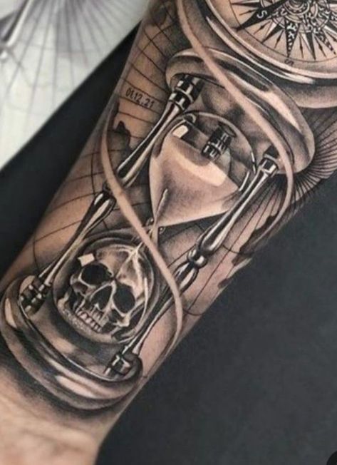 Playing Card Tattoos, Cool Skull Drawings, Cute Tattoo Ideas, Left Arm Tattoos, Hyper Realistic Tattoo, Animal Tattoo Ideas, Hourglass Tattoo, Skull Sleeve Tattoos, Skull Sleeve