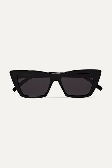 Saint Laurent Mica Cat-Eye Acetate Sunglasses Saint Laurent Jeans, Saint Laurent Sunglasses, High Leather Boots, Tired Eyes, Acetate Sunglasses, Cool Sunglasses, Eyewear Womens, Leather Blazer, Black Sunglasses