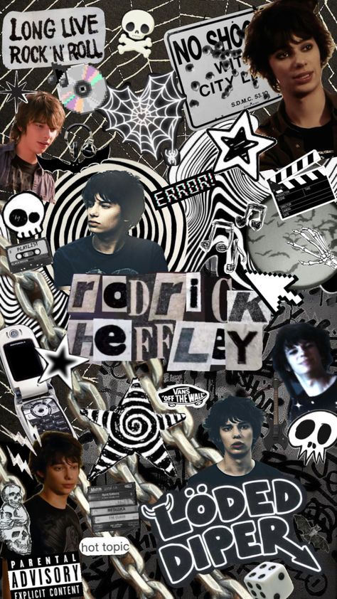 Rodrick Heffley shuffle🖤🤍🎸#rodrickheffley #rock #blackandwhite #movie Rodrick Heffley Collage, Rodrick Heffley Background, Roderick Heffley Wallpaper, Rodrick Heffley Aesthetic Wallpaper, Rodrick Wallpaper, Rodrick Heffley Wallpaper, Rodrick Heffley Aesthetic, Rock Y2k, Rodrick Heffley