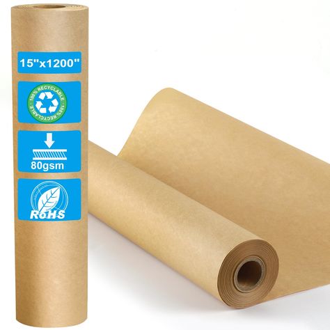 PRICES MAY VARY. Thick and Durable: Made with industrial-grade heavy-duty paper, our brown craft paper roll is 80gsm, Compared to the 60gsm paper, ours is stronger, more durable, and does not rip or tear easily. It's perfect for parcel packing paper, great protection for shipping, packing, and moving, and meets your needs for everyday use. Versatile and Eco-Friendly: Our brown wrapping paper roll is made of recycled paper material, making it a better alternative to plastic bubble wrap and foam c Brown Paper Roll, Brown Wrapping Paper, Packing Moving, Wrapping Paper Crafts, Packing Paper, Brown Kraft Paper, Paper Material, Cardboard Paper, Crafting Paper