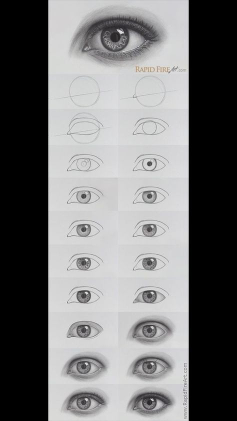 Basic Eye Drawing Tutorial, How To Draw Round Eyes, Drawn Eyes Sketches, How To Draw Human Eyes, Basic Eye Drawing, Realistic Eyes Tutorial, Eye Drawing Step By Step, Eye Pencil Drawing, Easy Eye Drawing