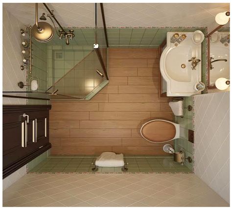 Green Tile 6x6 Bathroom 6x6 Bathroom Layout, 6x6 Bathroom, Bathroom Layout Plans, Mini Bad, Small Bathroom Layout, Mold In Bathroom, Bathroom Plans, Tiny House Bathroom, Steam Showers Bathroom