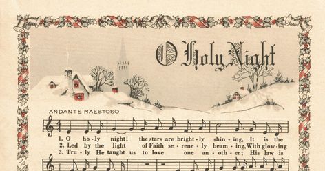 Oh Holy Night Sheet Music, Christmas Sheet Music, Oh Holy Night, Vintage Christmas Images, Christmas Carols, O Holy Night, Holy Night, Christmas Images, Christmas Carol