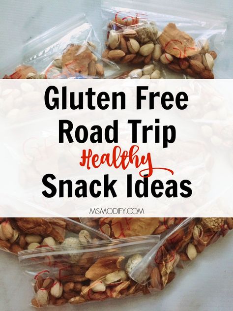 Healthy Road Trip Snacks, Gluten Free Snacks Healthy, Camping Snacks, Gluten Free Travel, Healthy Snack Ideas, Road Trip Snacks, Gluten Free Restaurants, Travel Snacks, Best Gluten Free Recipes