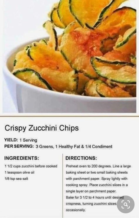 Crispy Zucchini Chips, Crispy Zucchini, Golo Recipes, Lean Protein Meals, Lean And Green, Zucchini Chips, Lean Meals, Lean And Green Meals, Greens Recipe